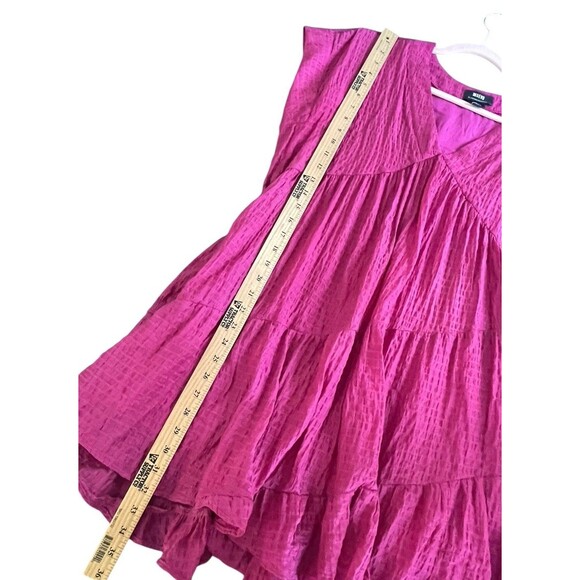 Anthropologie Maeve Juliet Tiered Tunic Mini Dress‎ Size MP fushia Boho - Picture 11 of 14